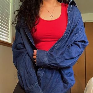 Jean button up shirt